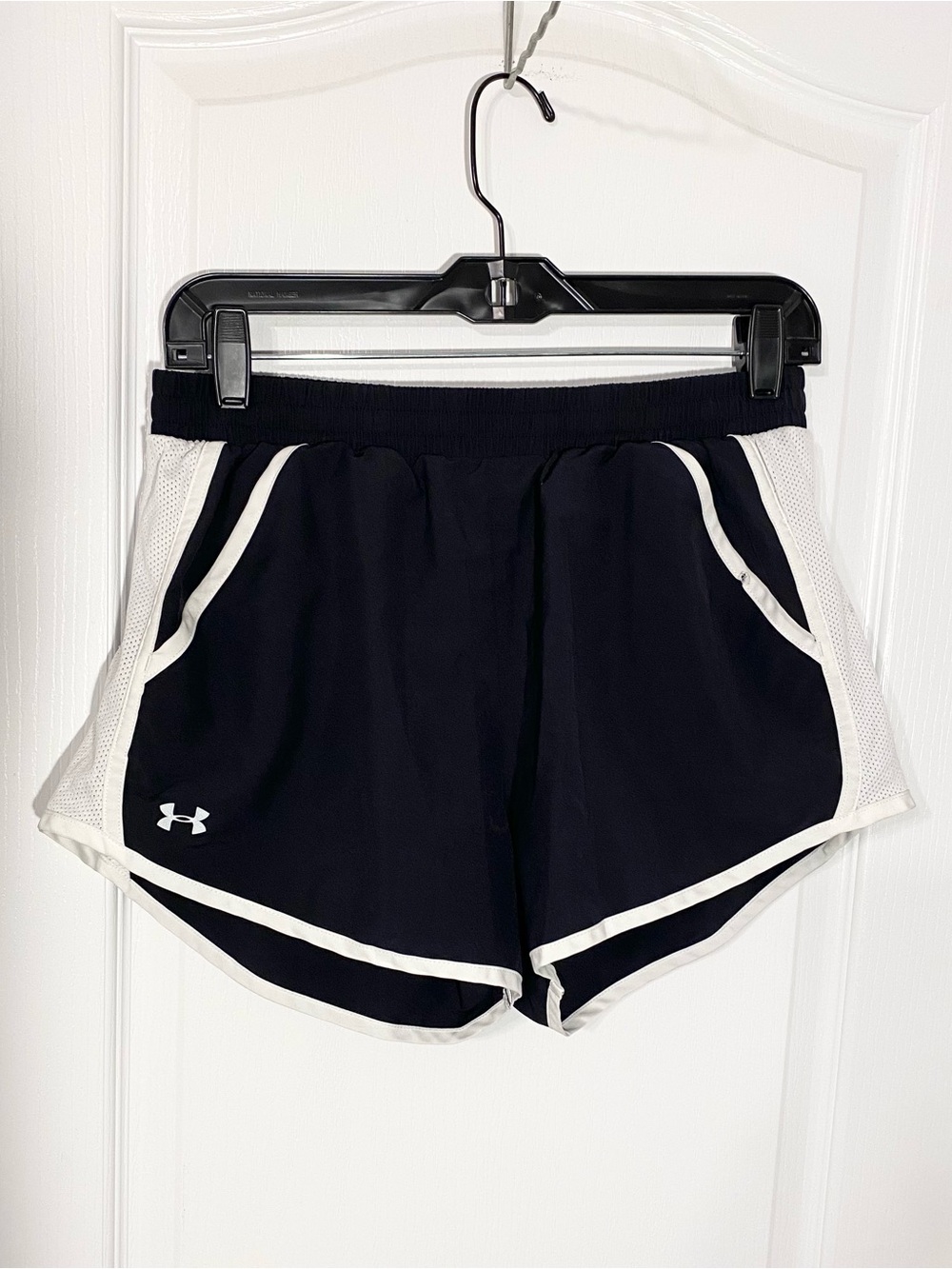 Under Armour Running Shorts with Liner Black White Size XS